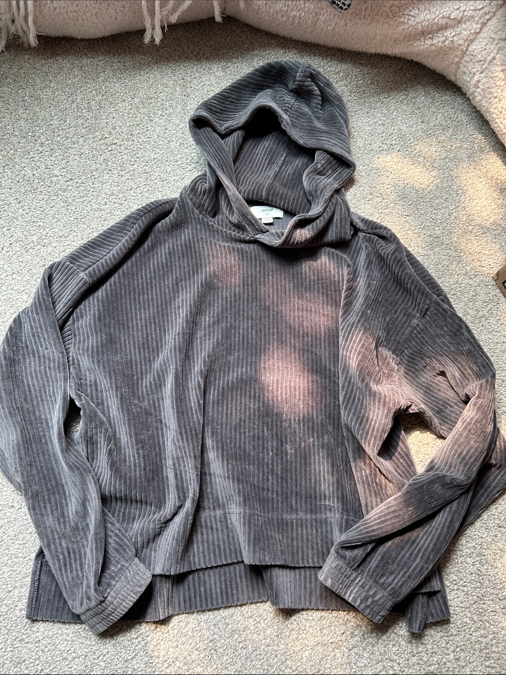 Aerie Corduroy Cropped Hoodie